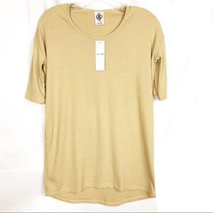 NWT Agnes & Dora Tan Hi-Low 3/4 Sleeve Tunic Top